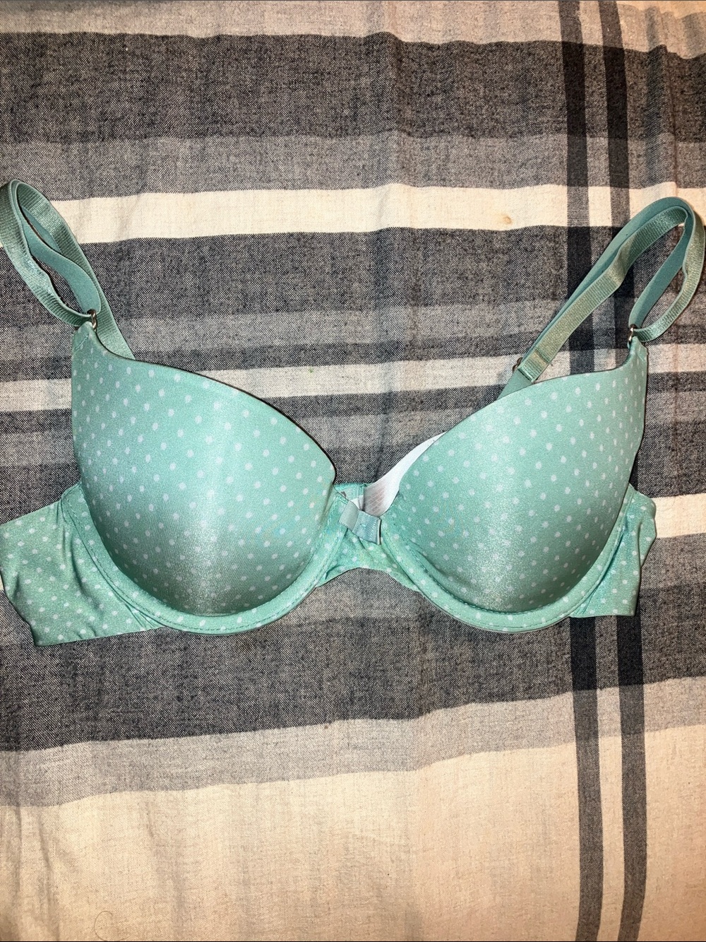 Gilligan & O'Malley Push-Up Mint Green Polka Dot T-Shirt Bra